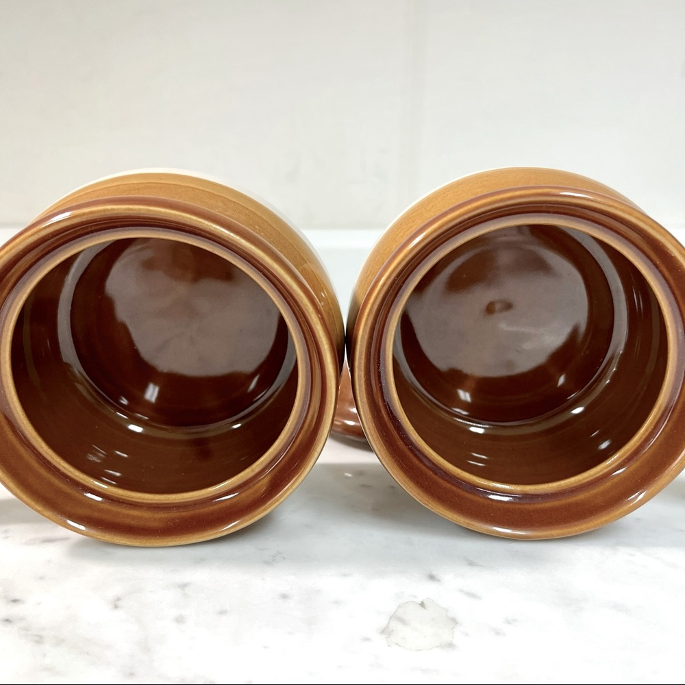 Set of 2 French ONION soup Crock Bowls with Lids/handles - Picture 4 of 8